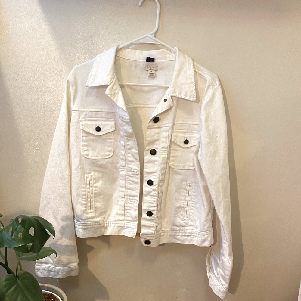 J Crew white denim jacket